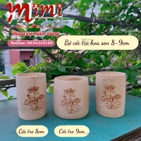 Cốc tre khắc hoa sen 8-9cm, đựng gạo muối bày mâm cúng